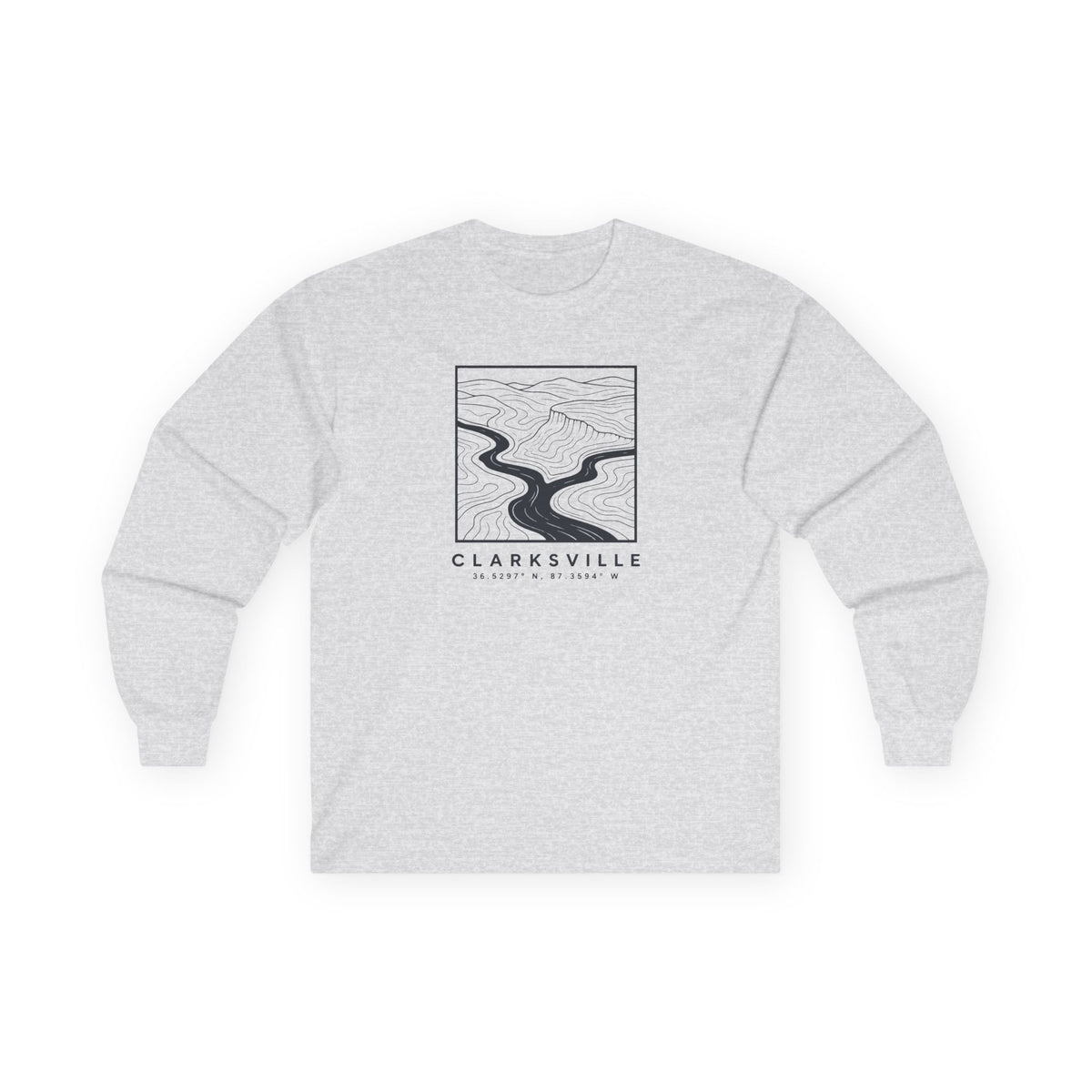Clarksville Topo Map Long Sleeve T-Shirt