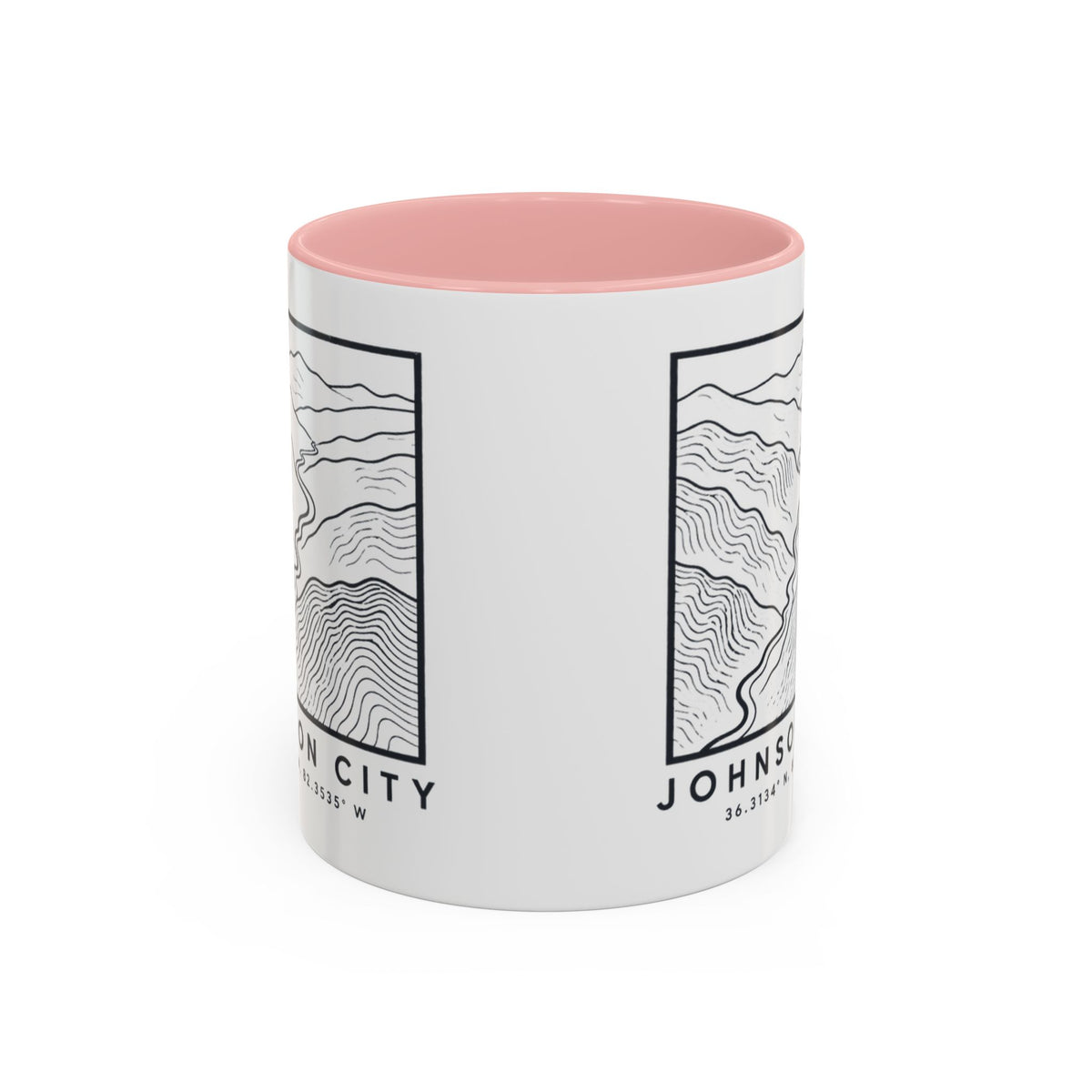 Johnson City Topo Map Accent Mug