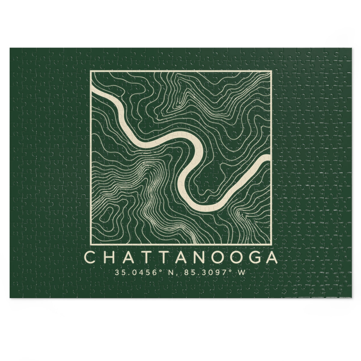 Chattanooga Topo Map Puzzle (Forest Green)