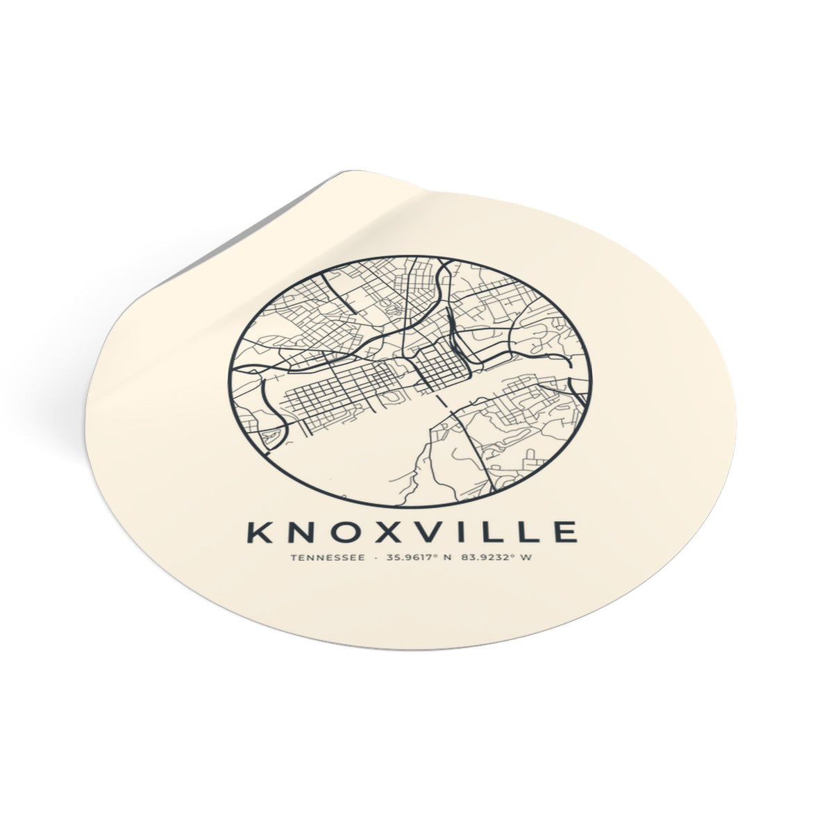 Knoxville Street Map Sticker