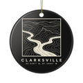 Clarksville Topo Map Ornament (Black)