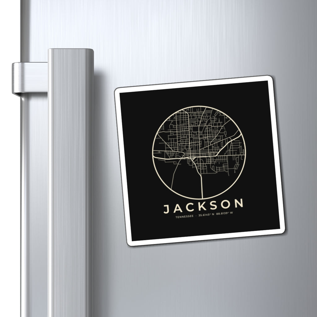 Jackson Street Map Magnet (Black)