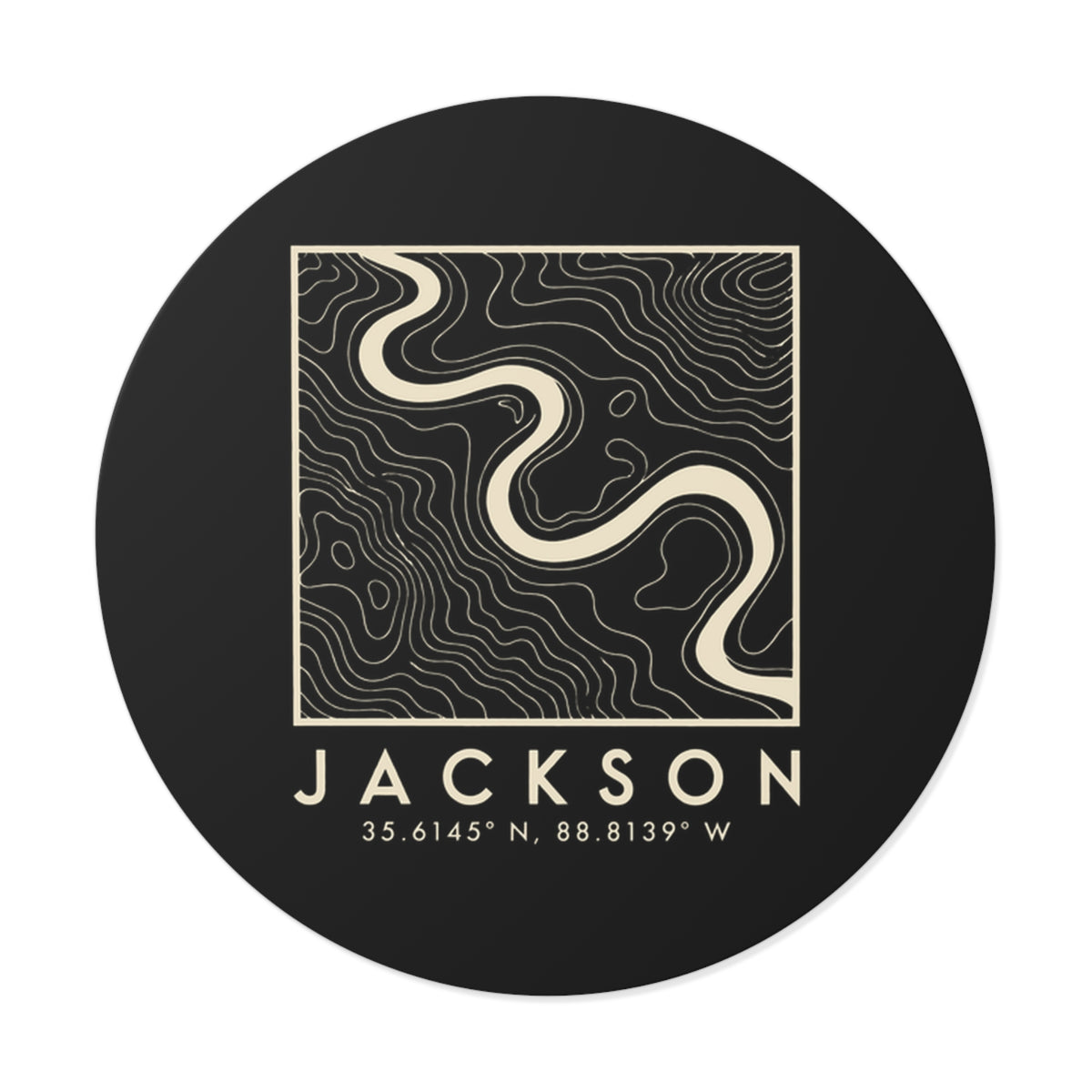 Jackson Topo Map Sticker (Black)