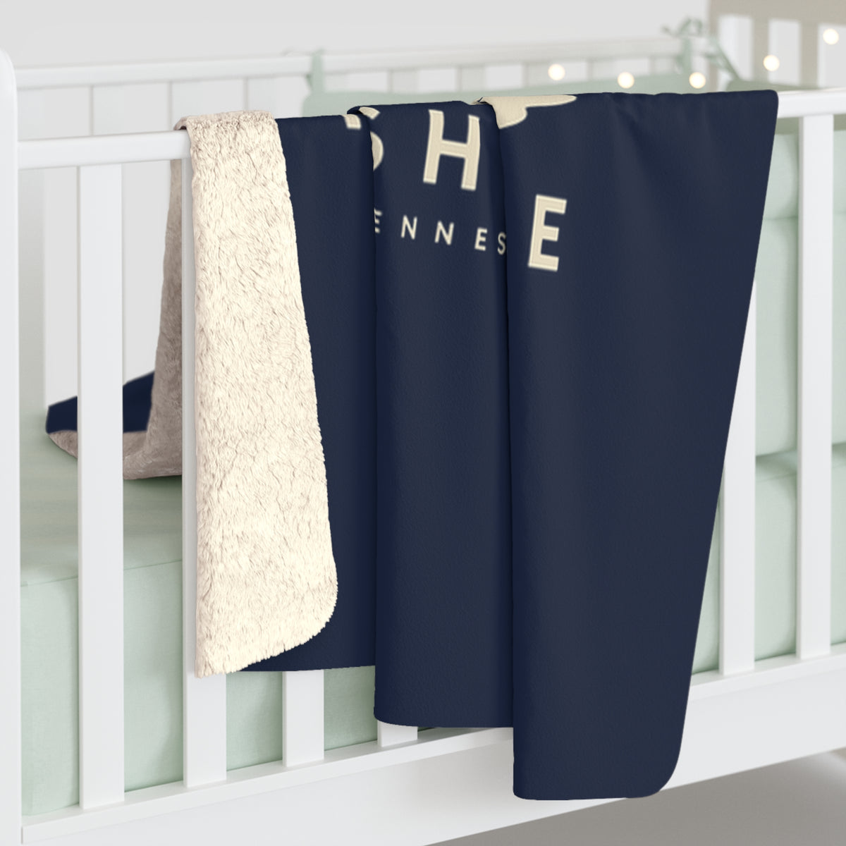 Nashville Parthenon Sherpa Blanket (Navy)