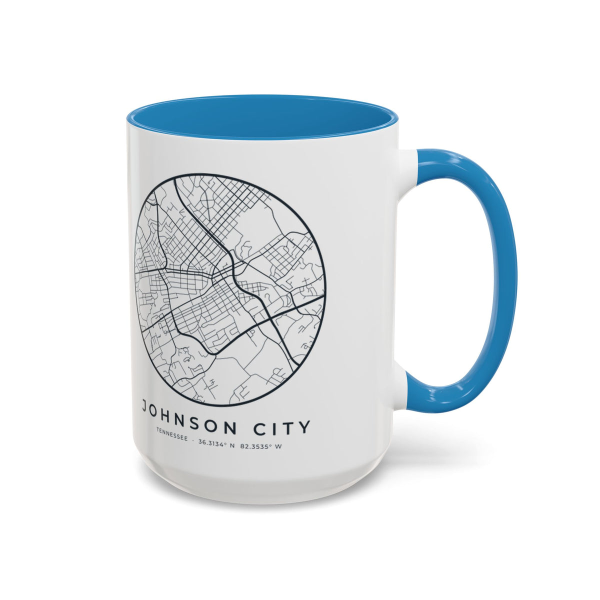Johnson City Street Map Accent Mug