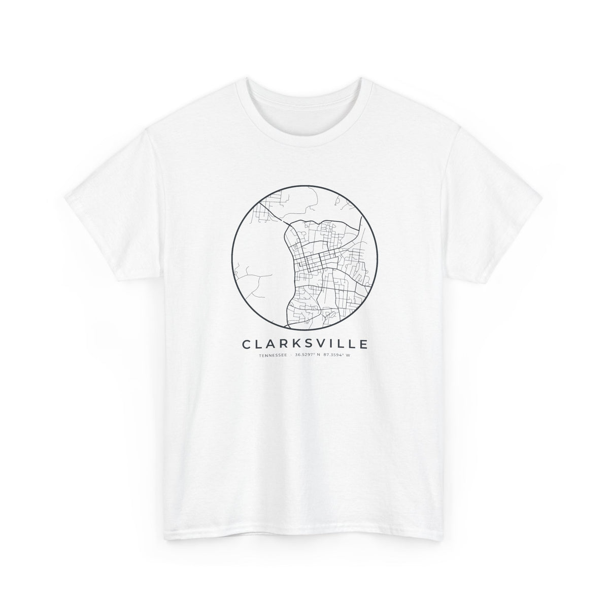 Clarksville Street Map T-Shirt