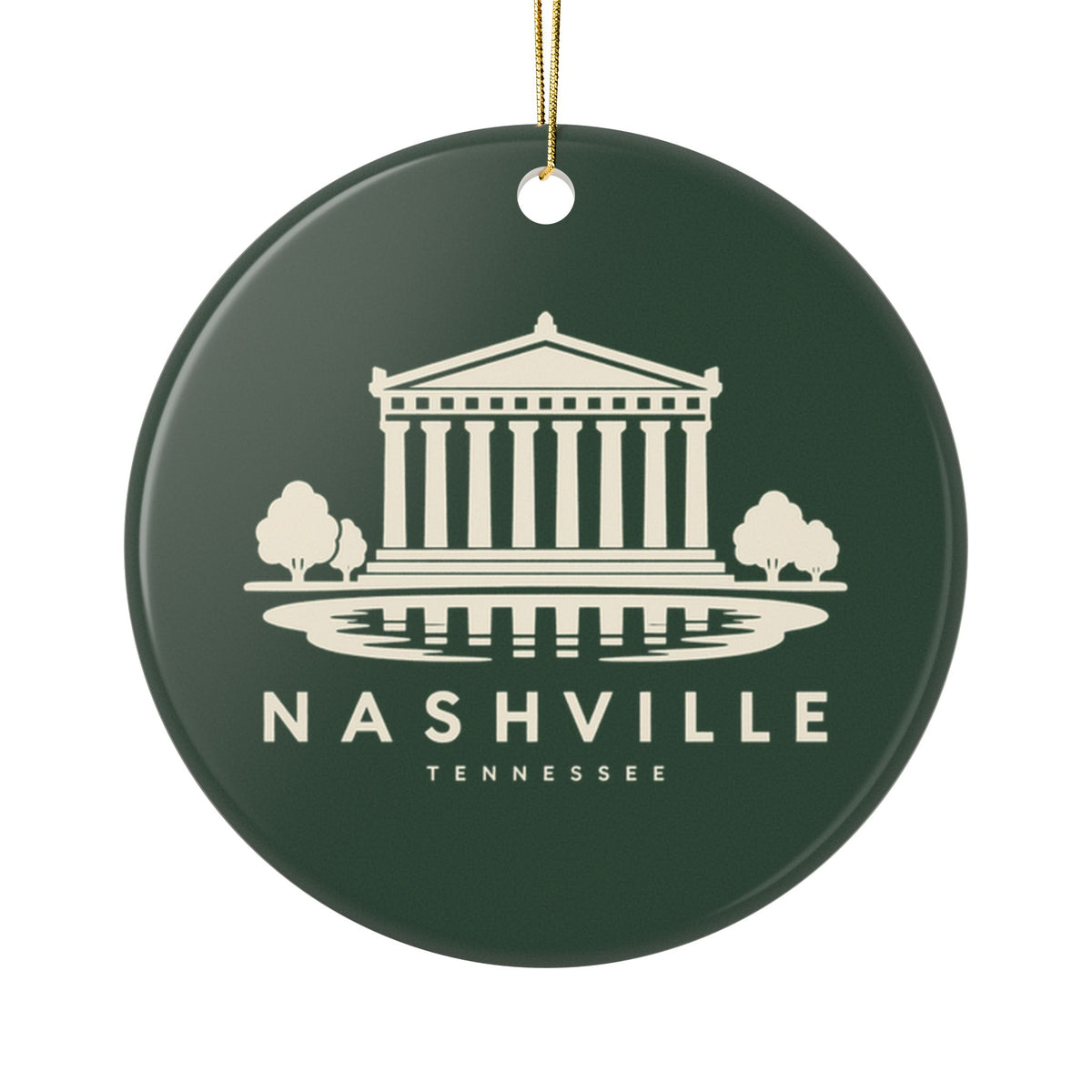 Nashville Parthenon Ornament (Forest Green)