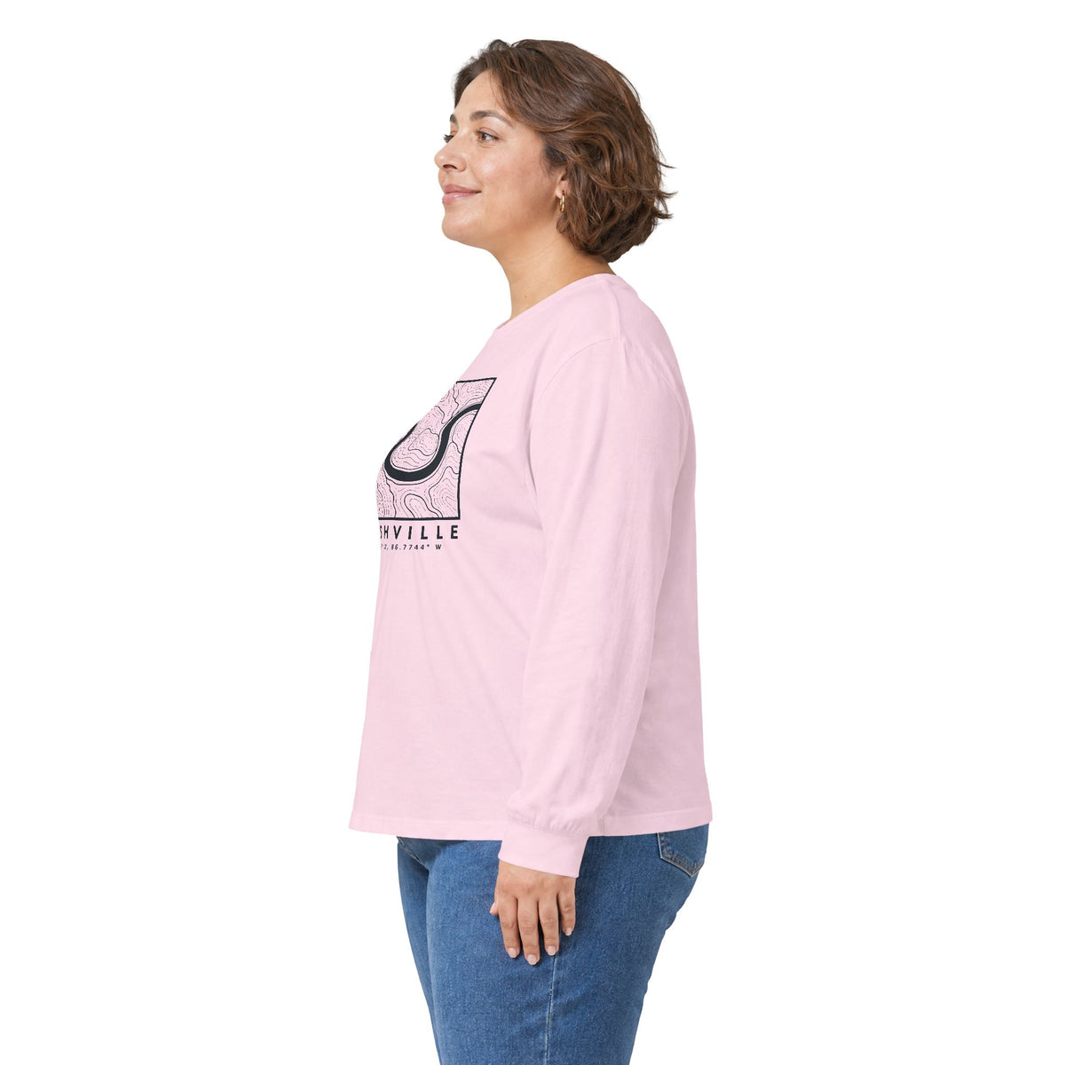 Nashville Topo Map Long Sleeve T-Shirt