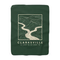 Clarksville Topo Map Sherpa Blanket (Forest Green)
