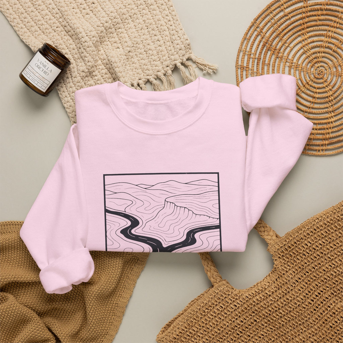 Clarksville Topo Map Crewneck Sweatshirt