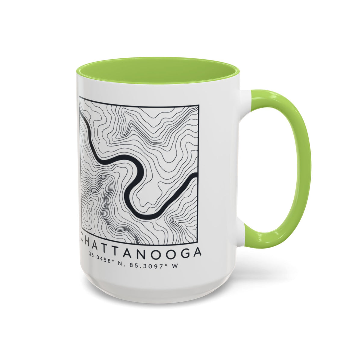 Chattanooga Topo Map Accent Mug