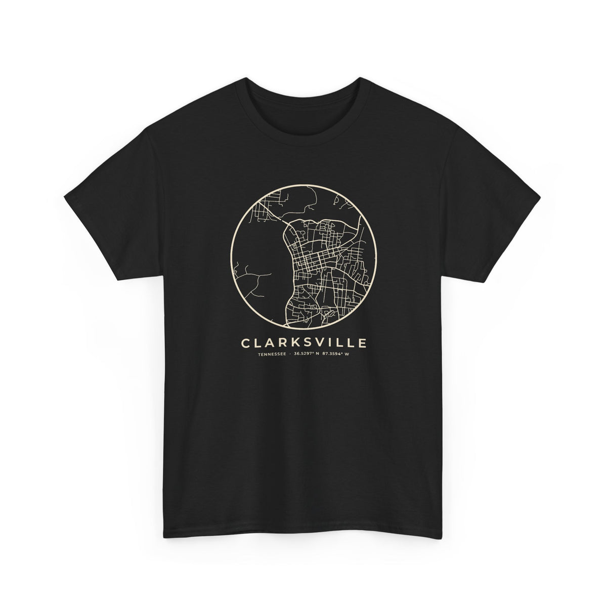 Clarksville Street Map T-Shirt
