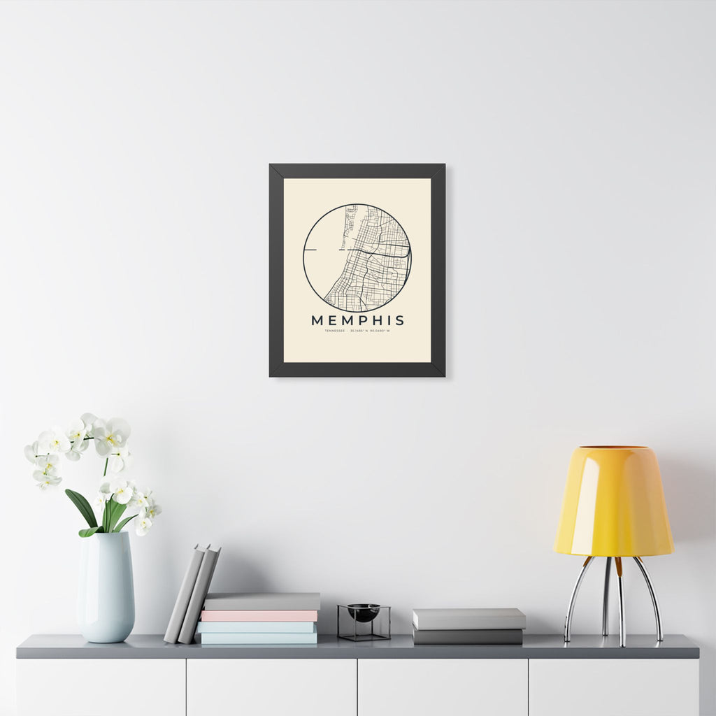 Memphis Street Map Framed Print