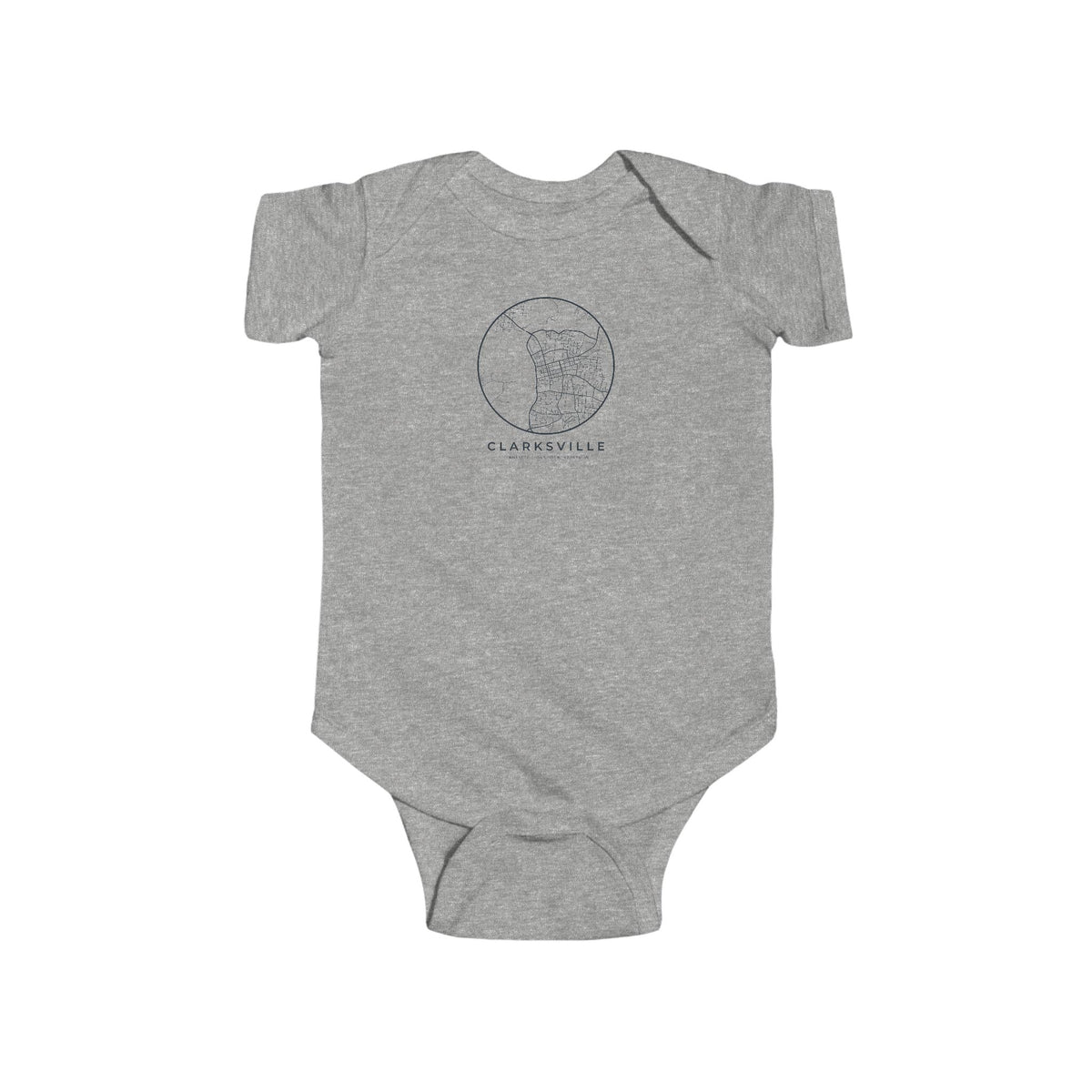 Clarksville Street Map Baby Bodysuit