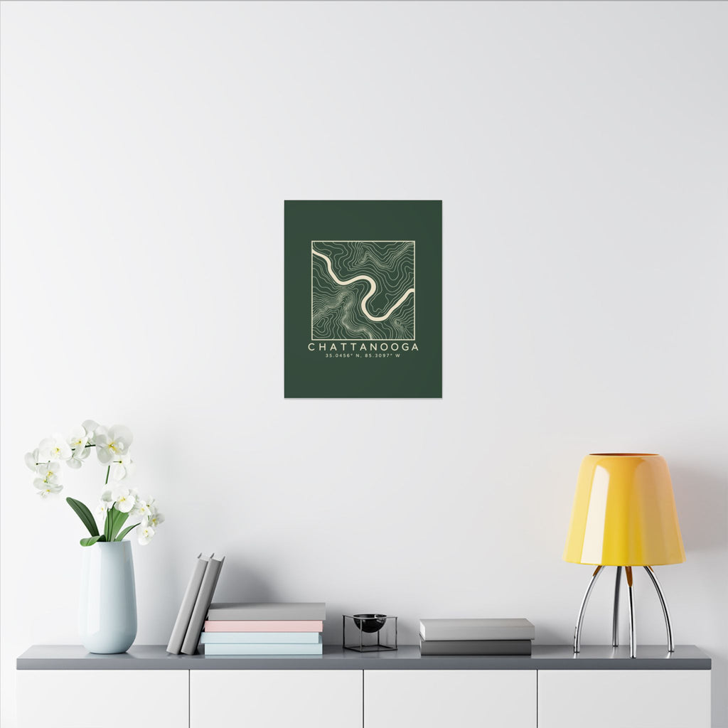 Chattanooga Topo Map Canvas Print (Forest Green)