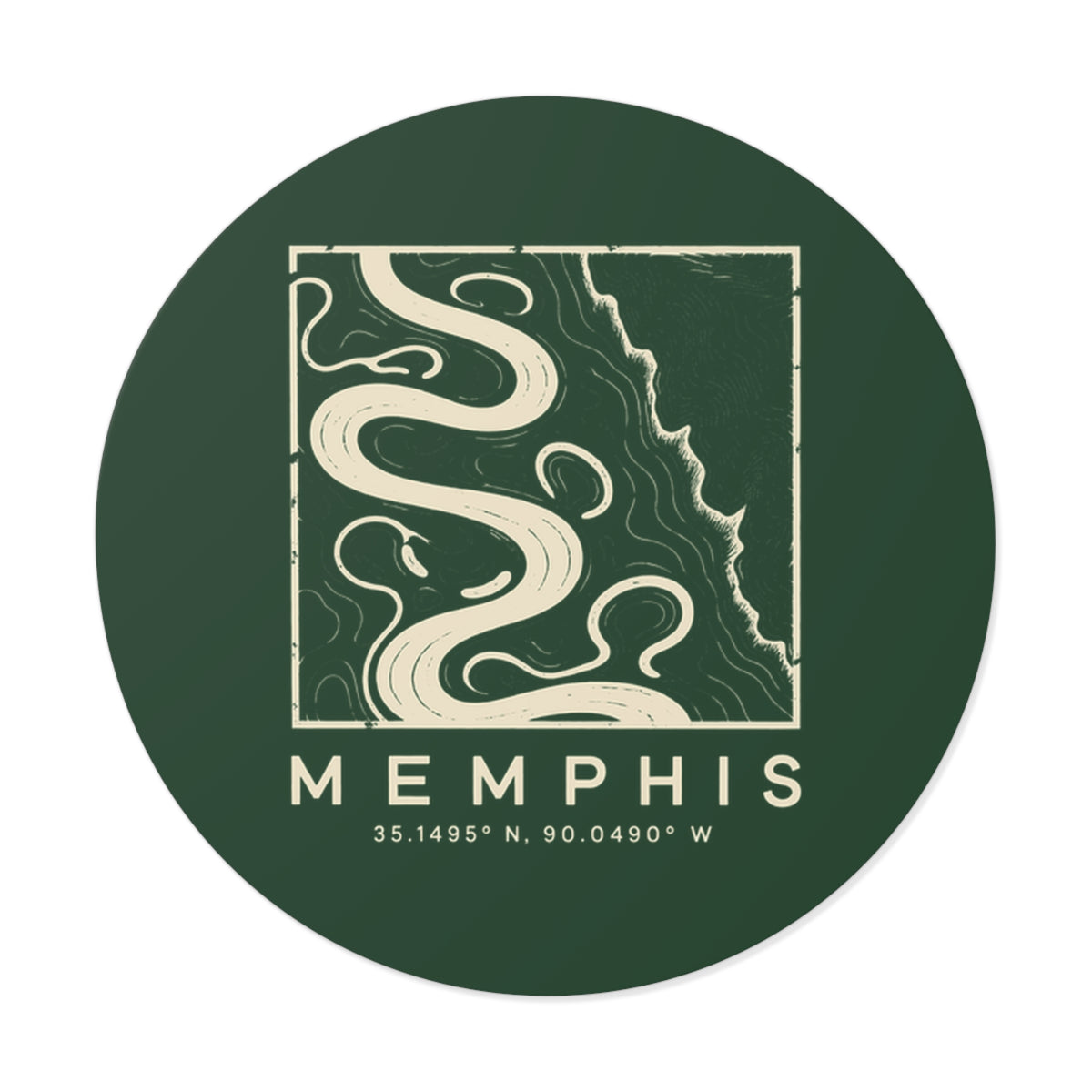 Memphis Topo Map Sticker (Forest Green)