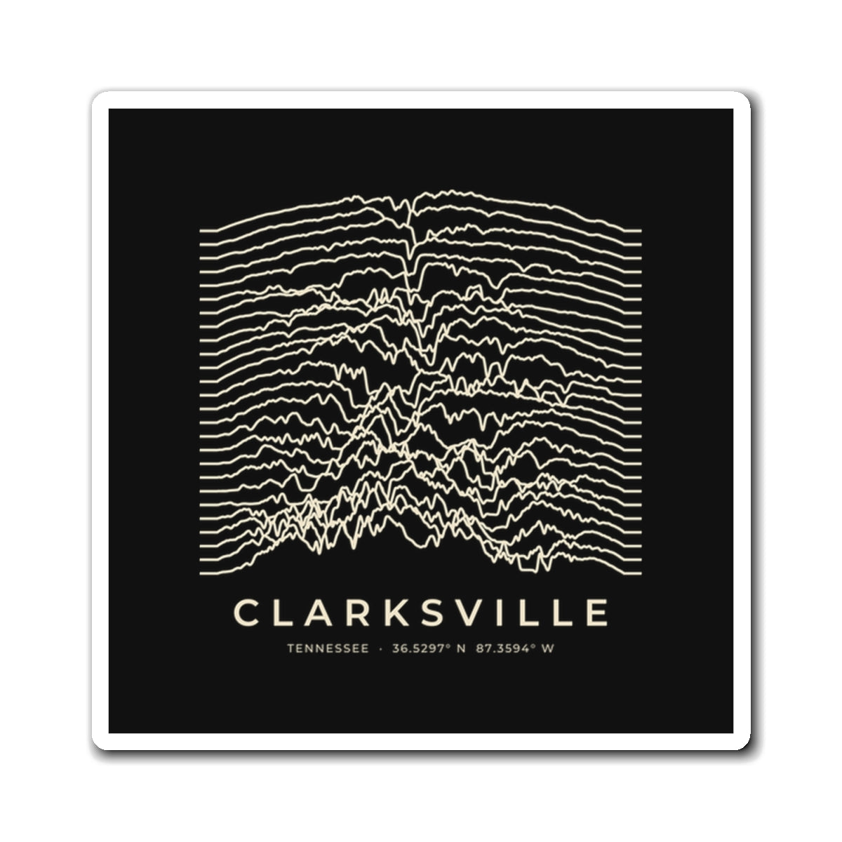 Clarksville Ridgeline Magnet (Black)
