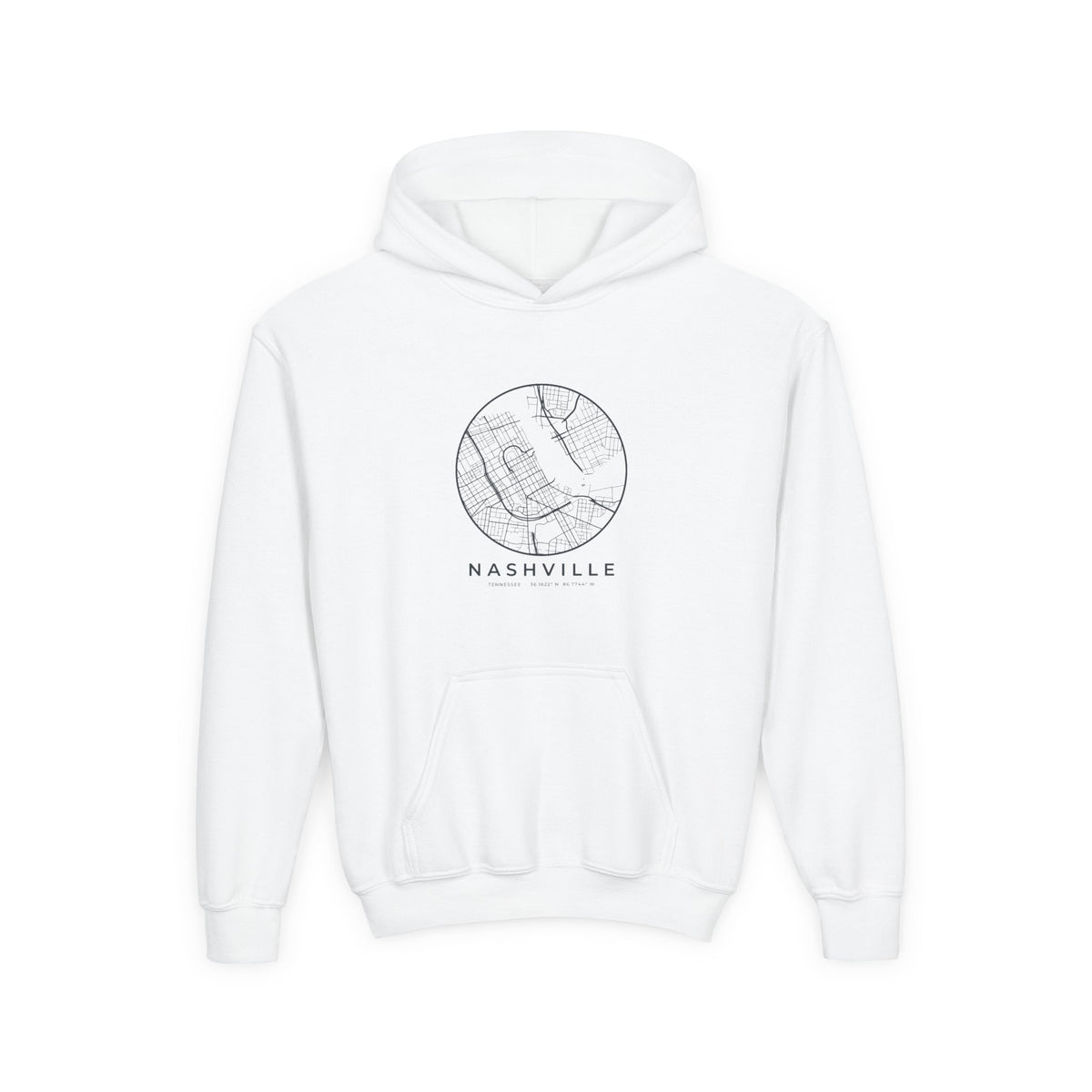 Nashville Street Map Kids Hoodie