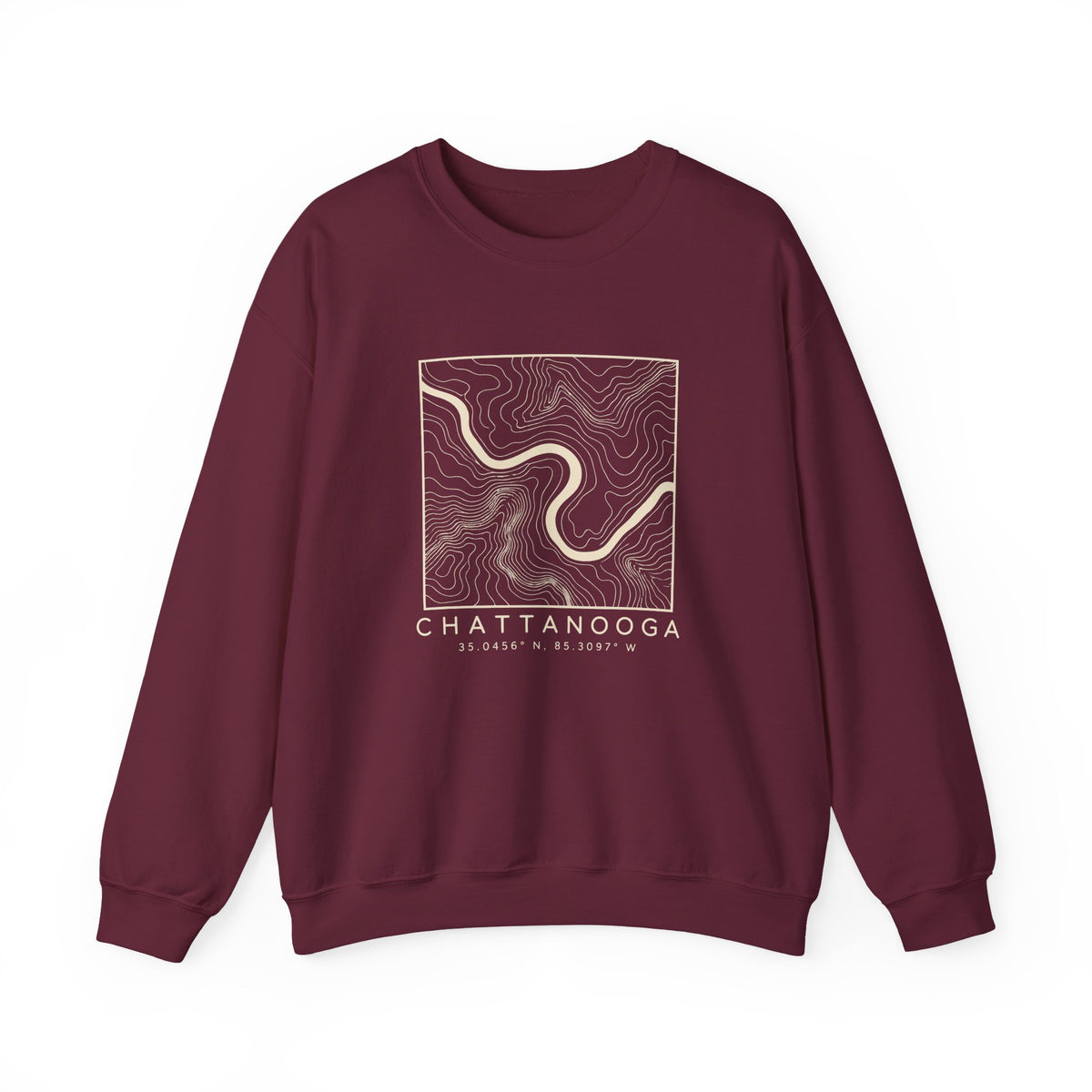 Chattanooga Topo Map Crewneck Sweatshirt