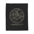 Johnson City Street Map Blanket (Black)
