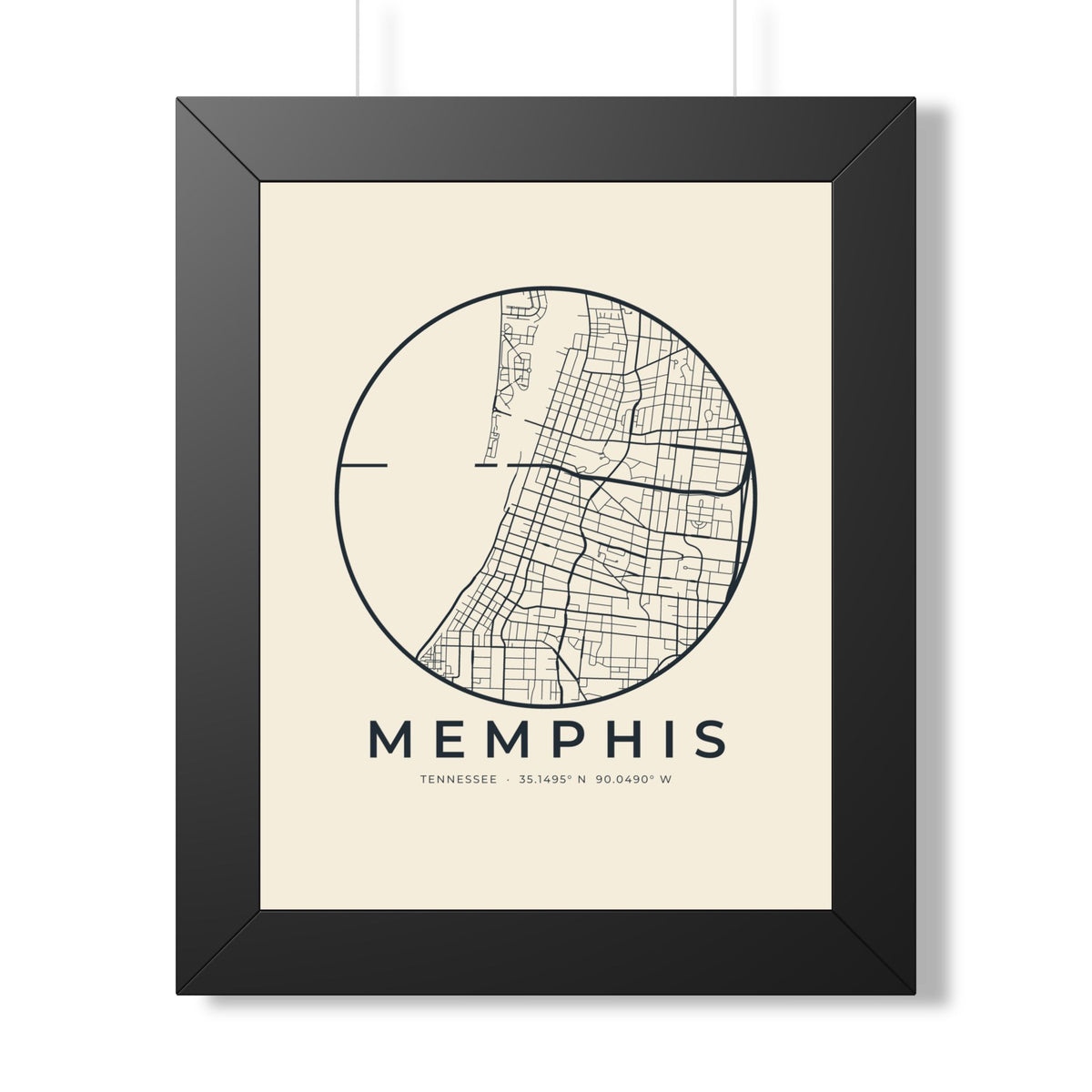Memphis Street Map Framed Print