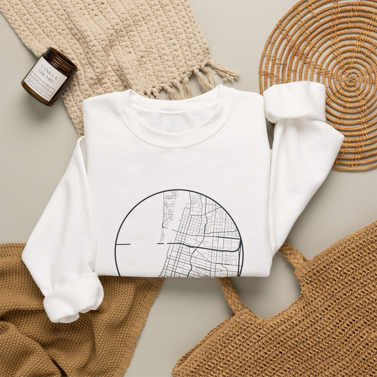 Memphis Street Map Crewneck Sweatshirt