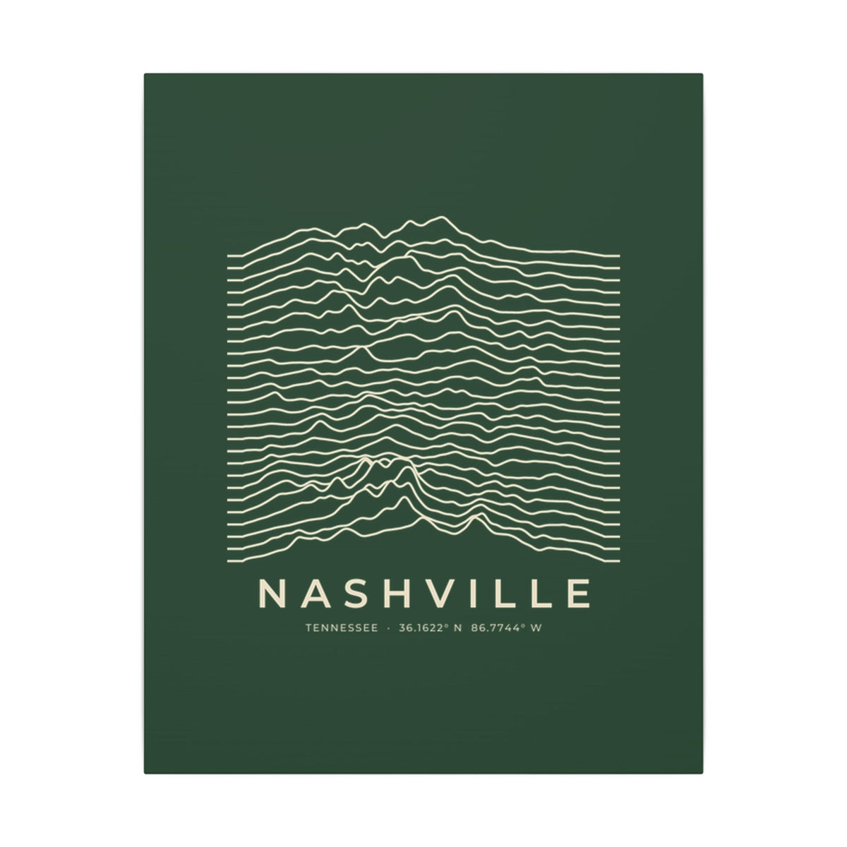 Nashville Ridgeline Canvas Print (Forest Green)