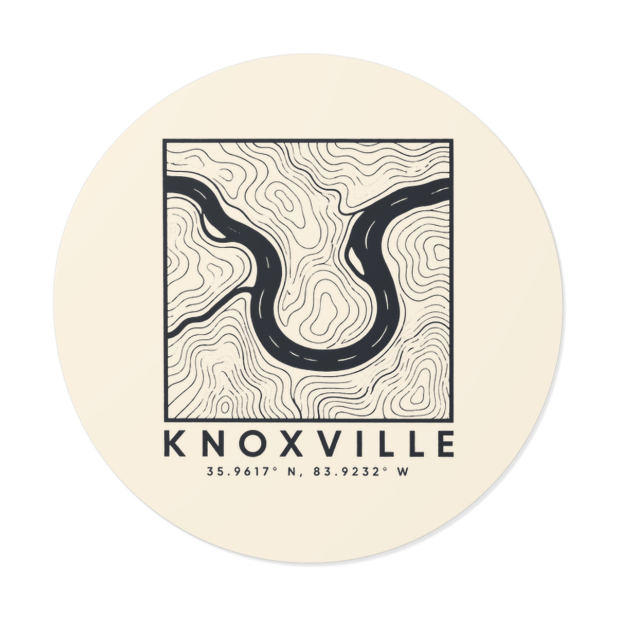 Knoxville Topo Map Sticker
