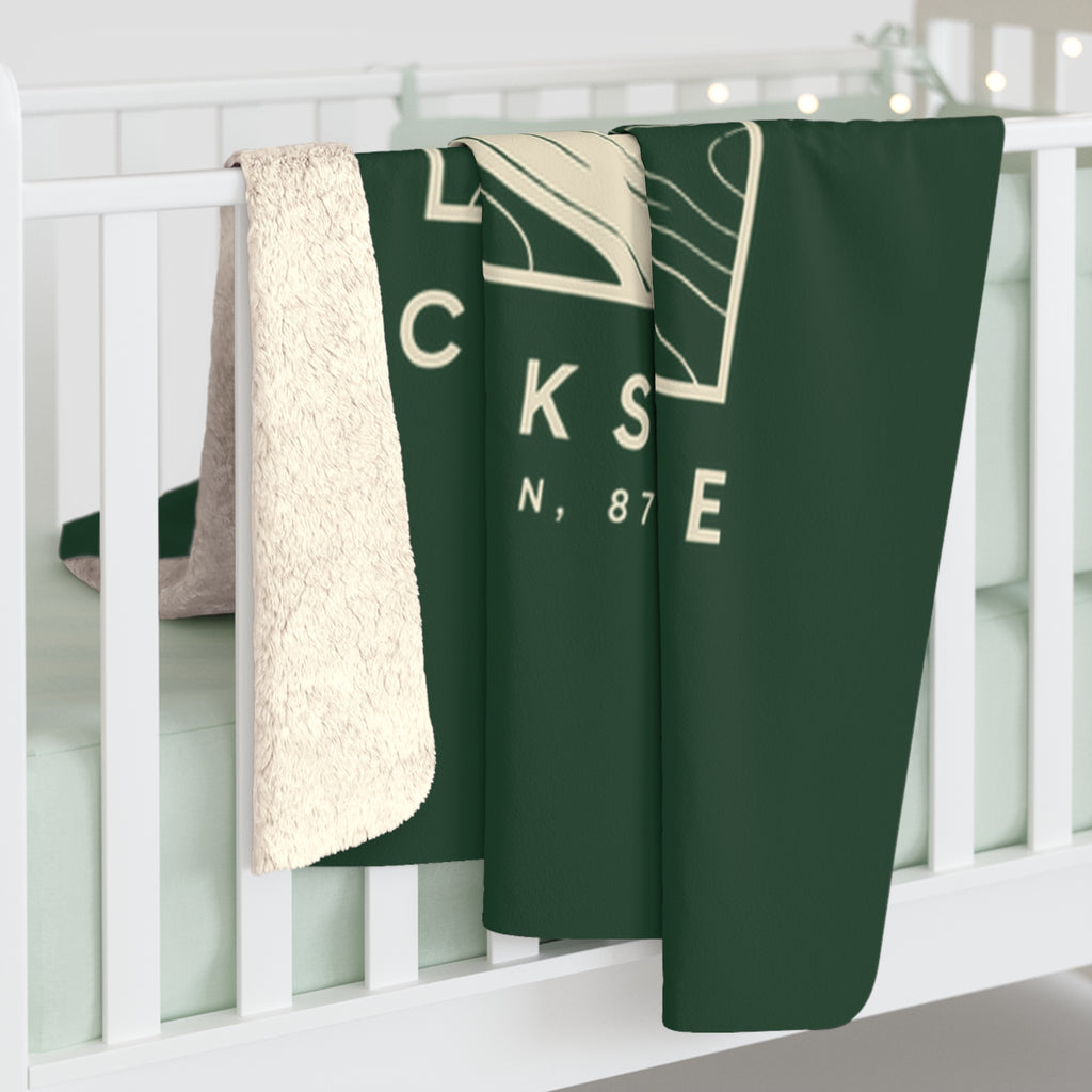 Clarksville Topo Map Sherpa Blanket (Forest Green)