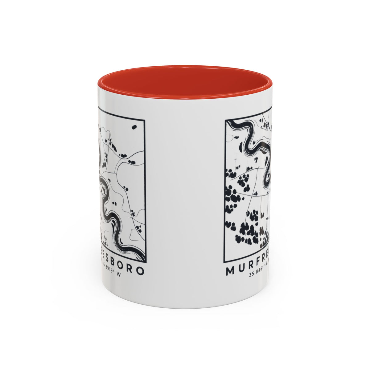 Murfreesboro Topo Map Accent Mug