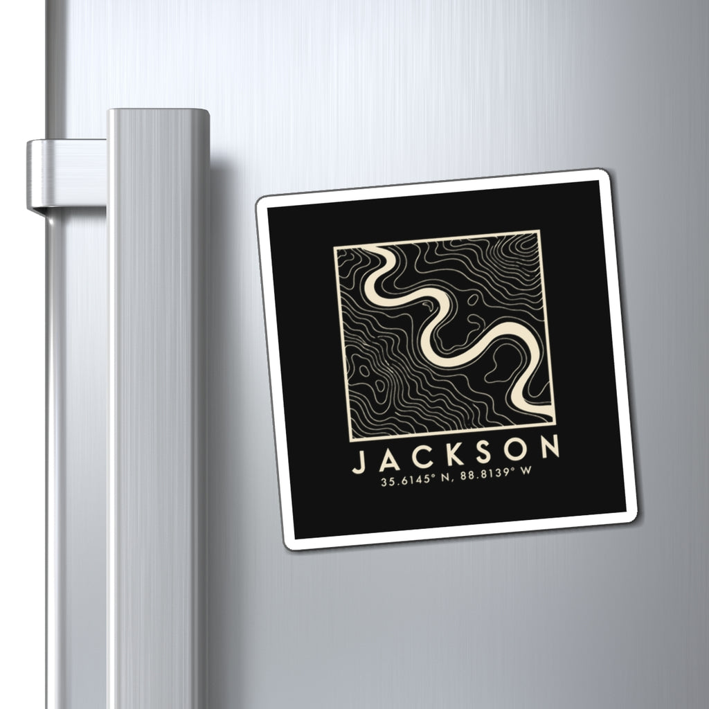 Jackson Topo Map Magnet (Black)