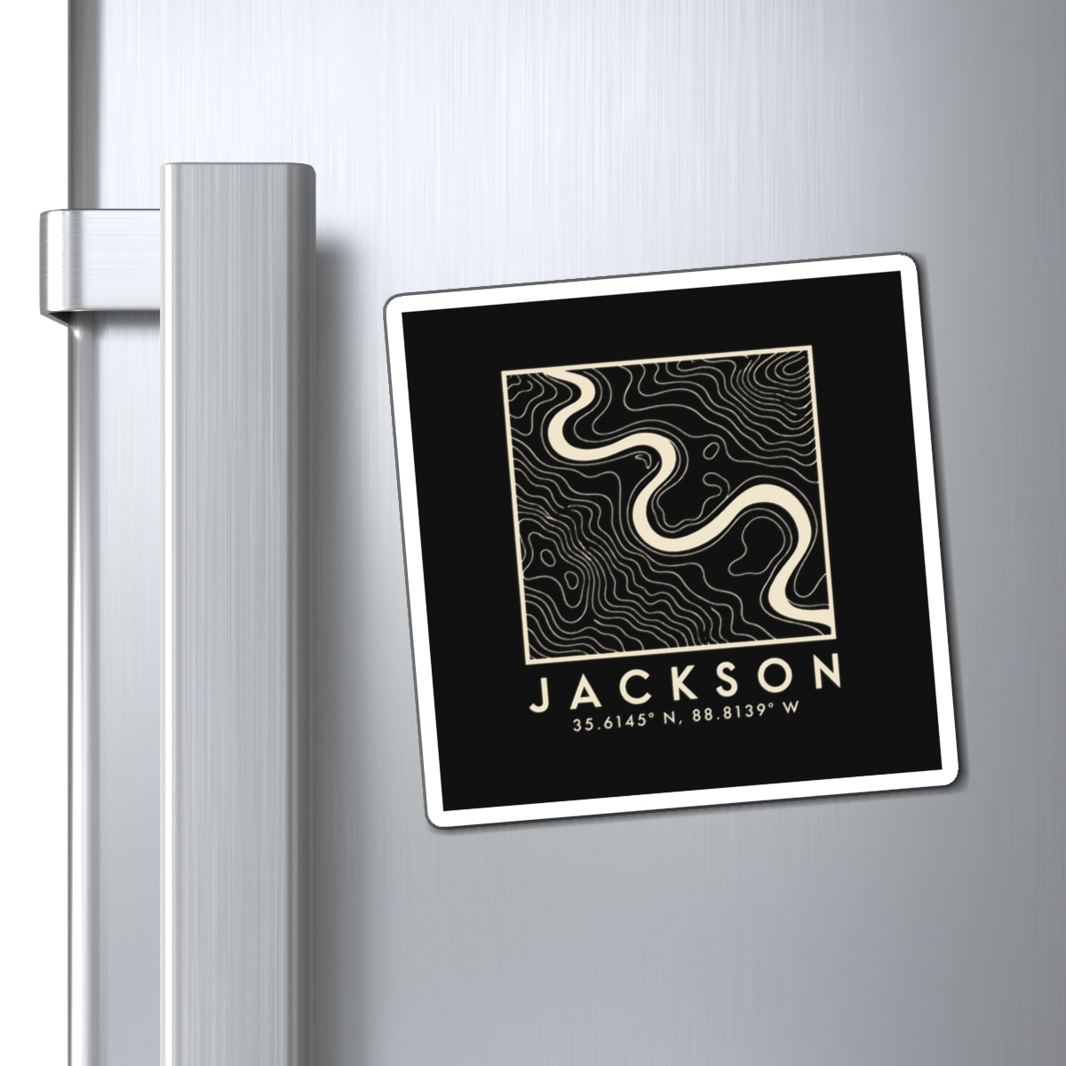 Jackson Topo Map Magnet (Black)