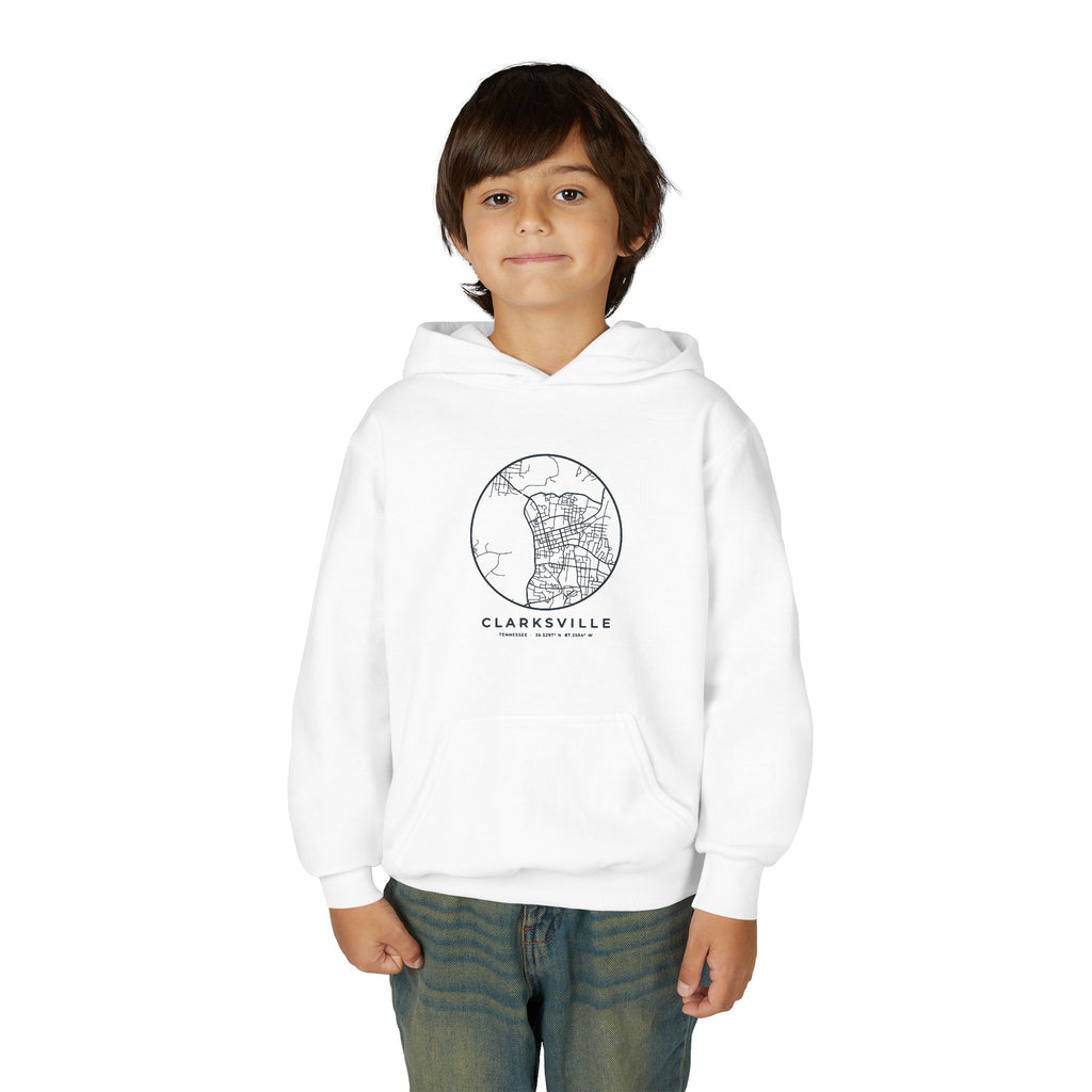 Clarksville Street Map Kids Hoodie