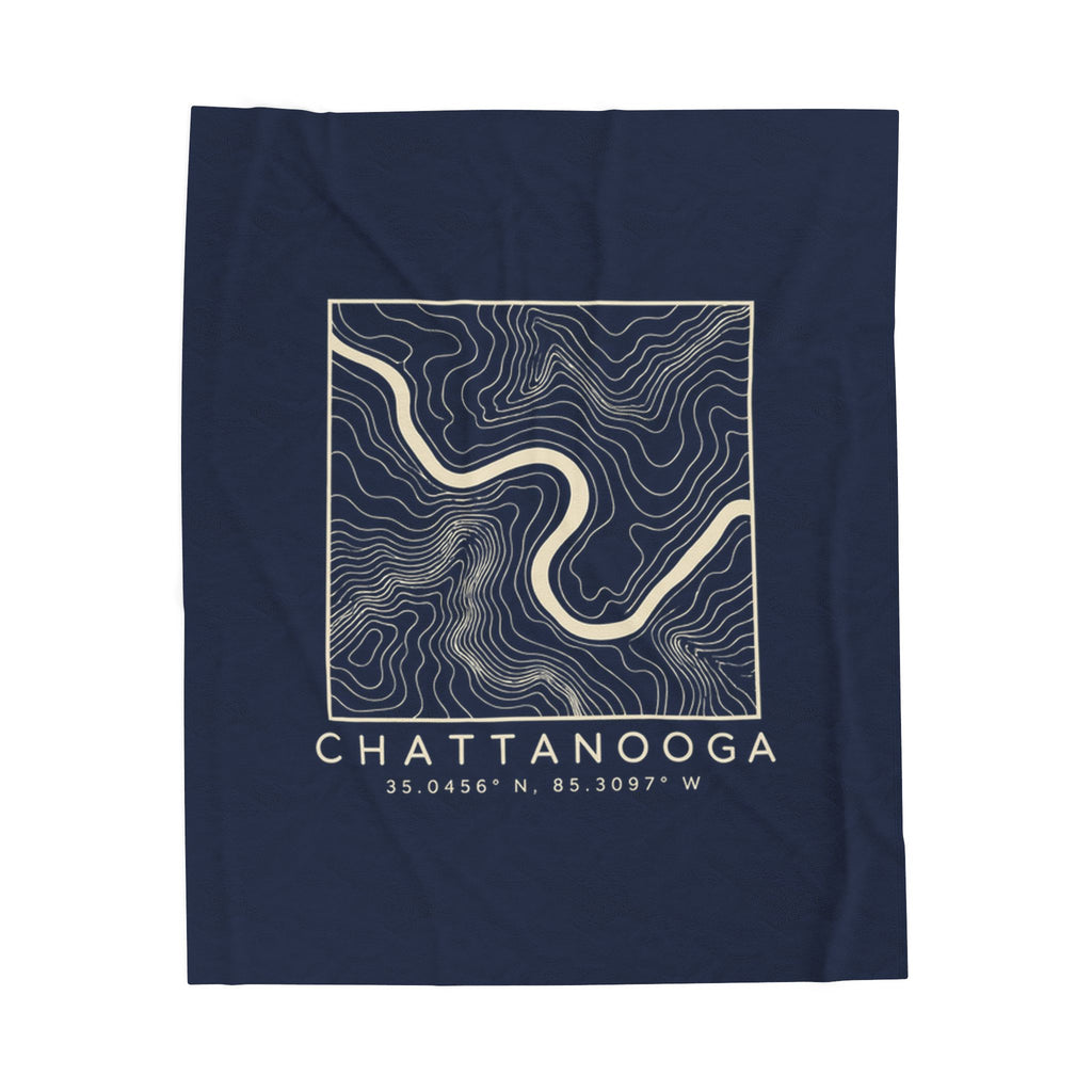 Chattanooga Topo Map Blanket (Navy)