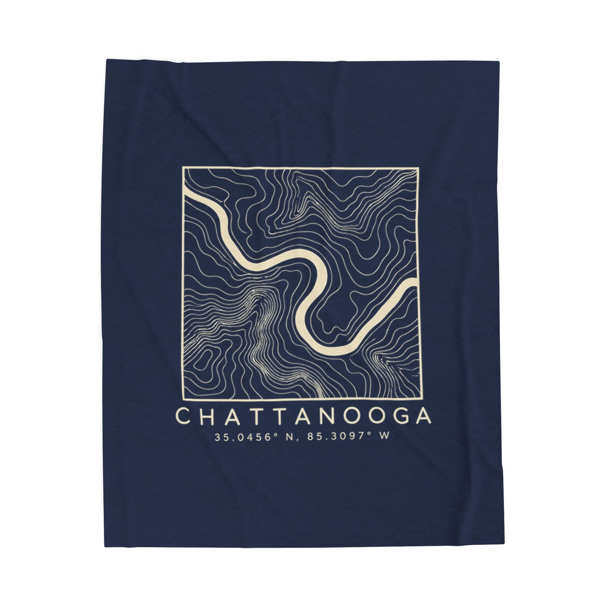 Chattanooga Topo Map Blanket (Navy)