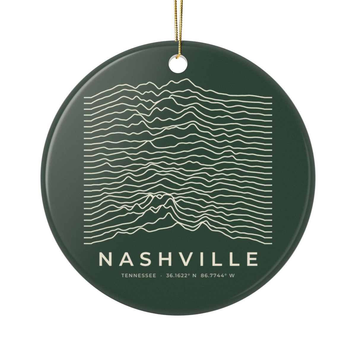 Nashville Ridgeline Ornament (Forest Green)