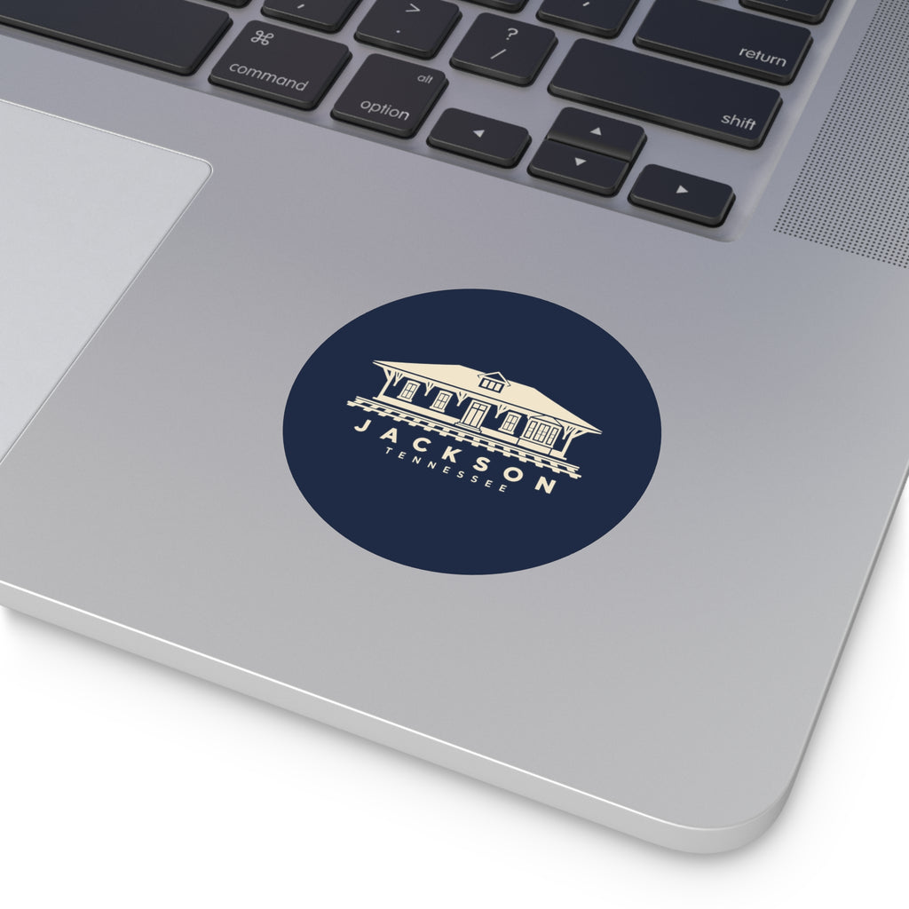 Jackson Train Depot Sticker (Navy)