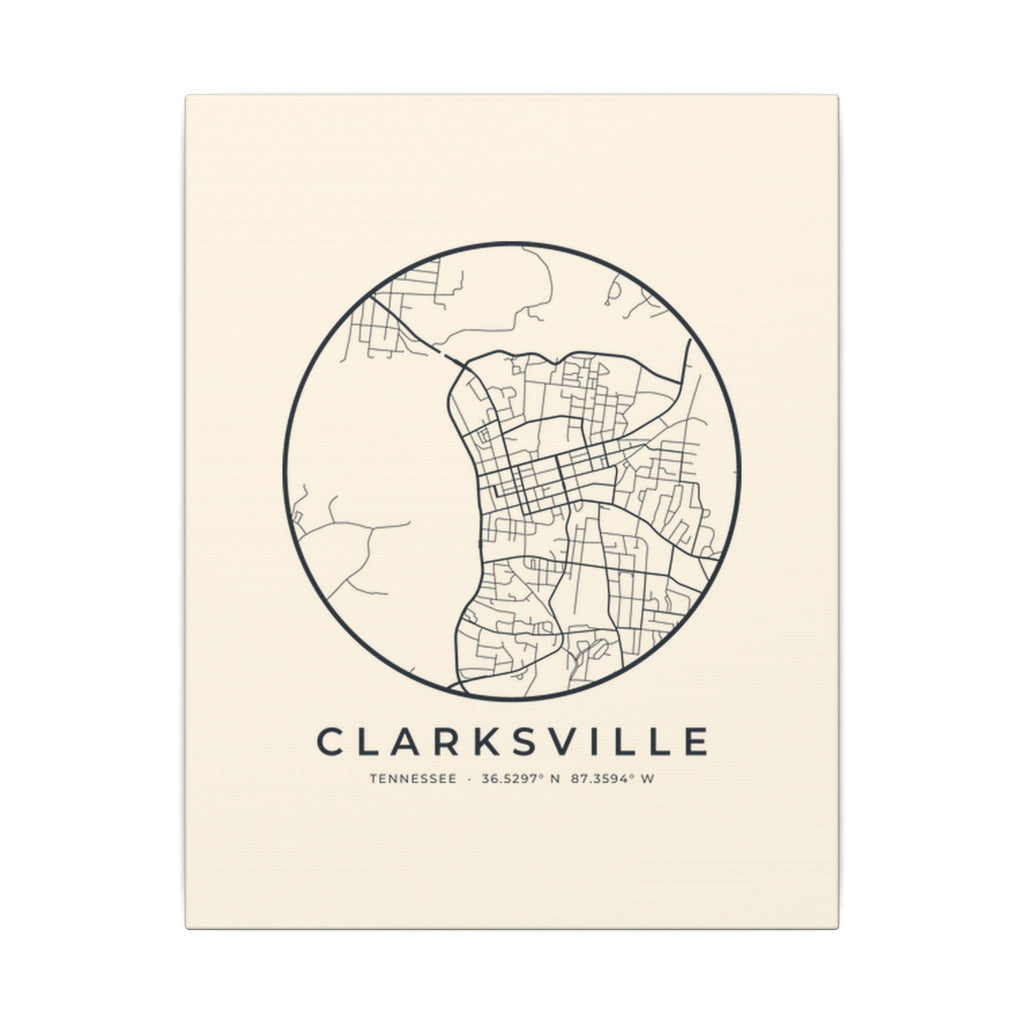 Clarksville Street Map Canvas Print