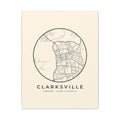 Clarksville Street Map Canvas Print