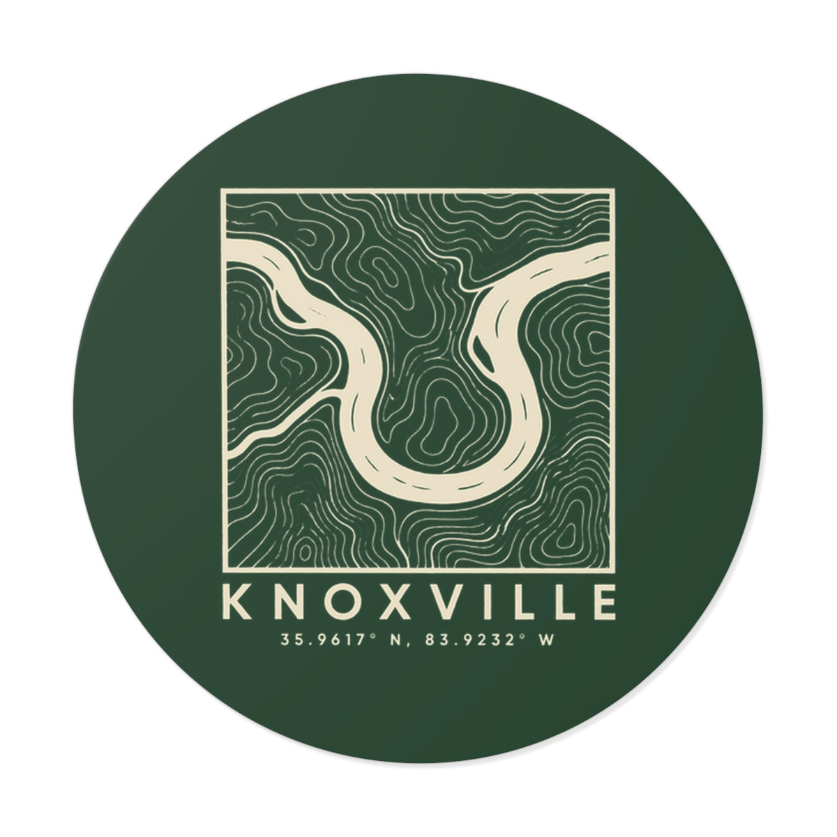 Knoxville Topo Map Sticker (Forest Green)