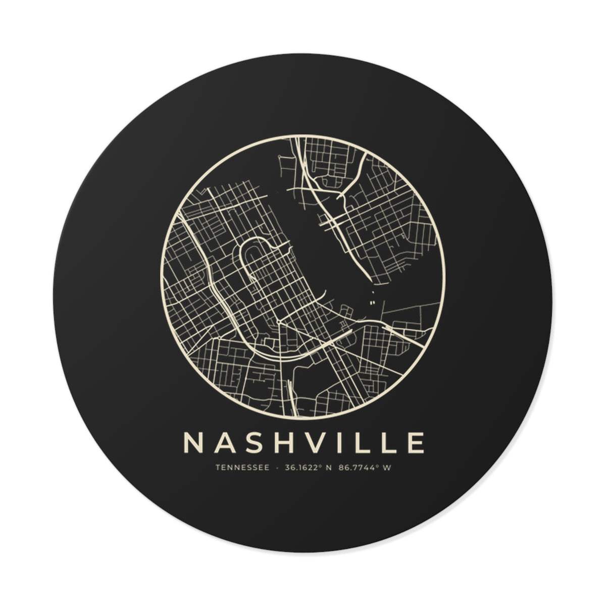 Nashville Street Map Sticker (Black)