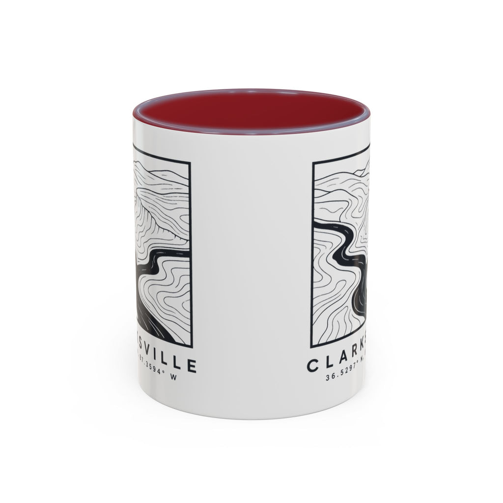 Clarksville Topo Map Accent Mug