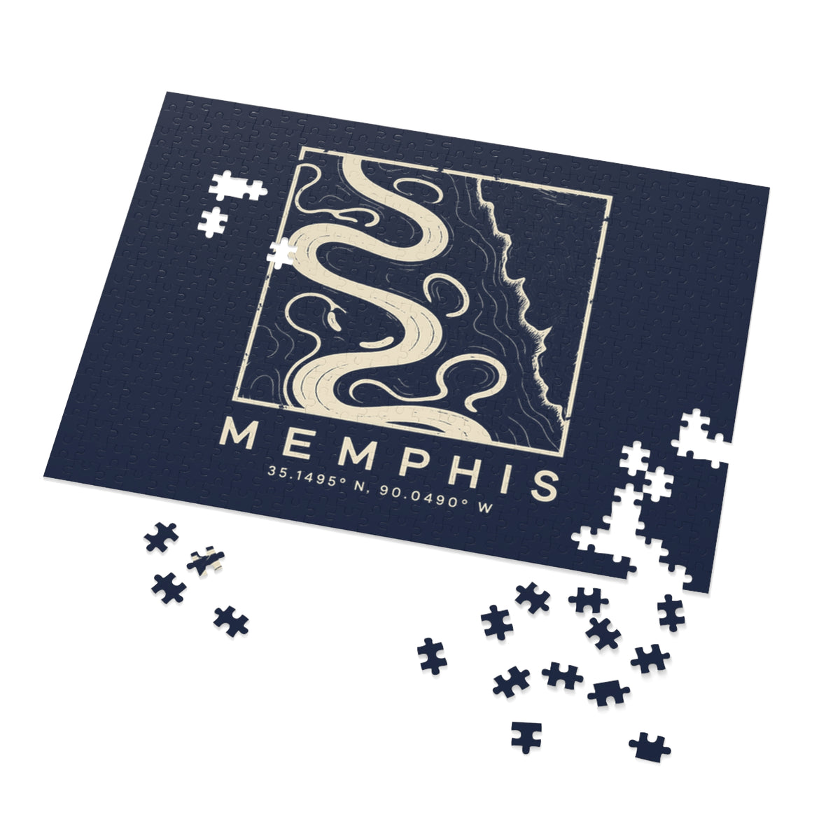Memphis Topo Map Puzzle (Navy)