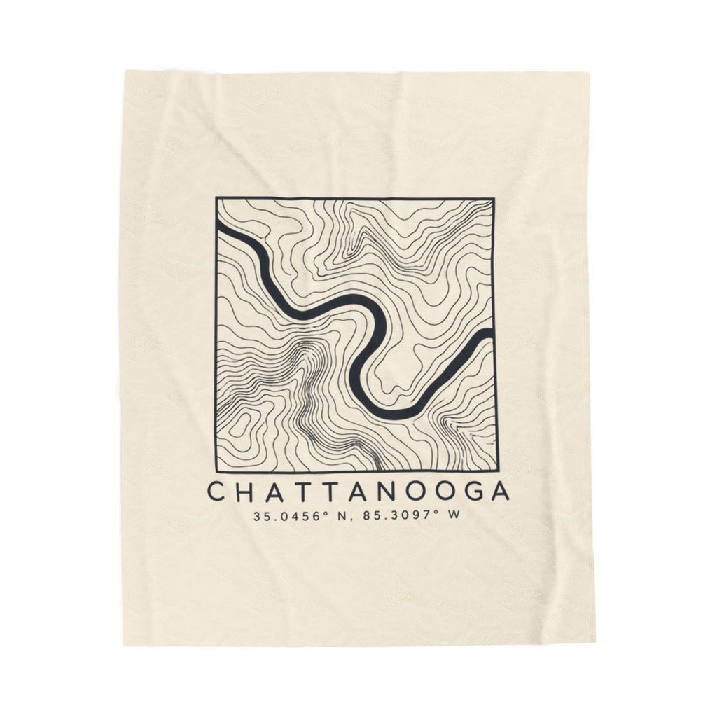 Chattanooga Topo Map Blanket