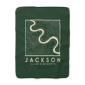 Jackson Topo Map Sherpa Blanket (Forest Green)
