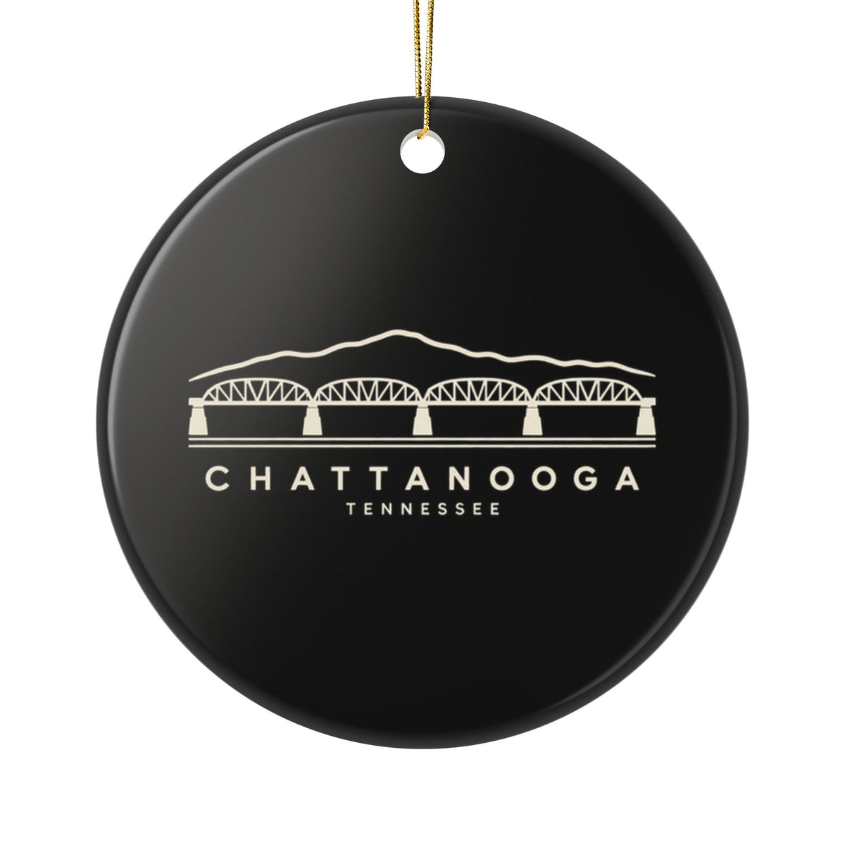Chattanooga Walnut Street Bridge Ornament (Black)