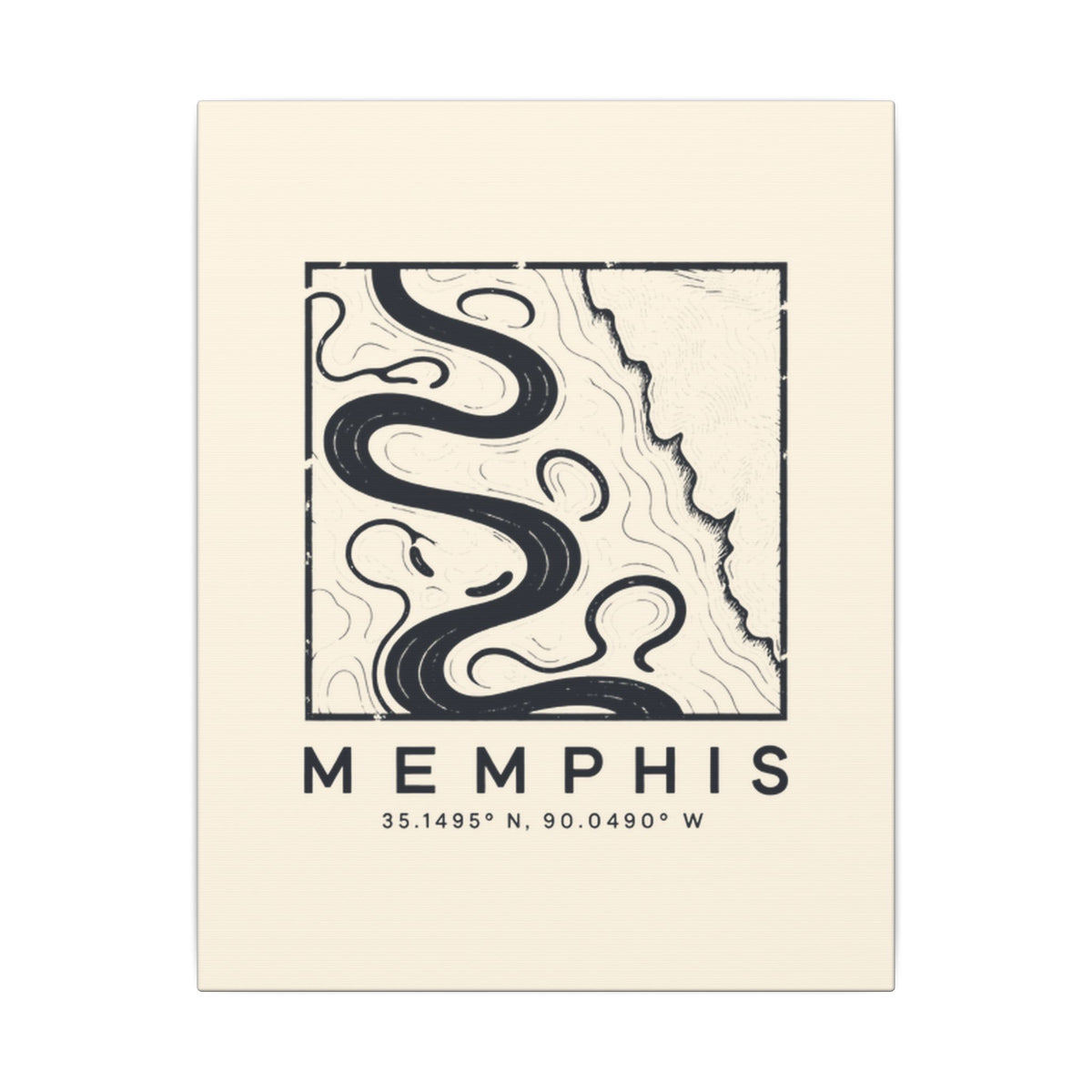 Memphis Topo Map Canvas Print