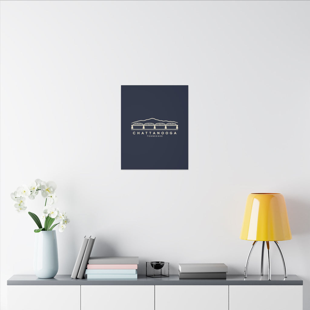 Chattanooga Walnut Street Bridge Canvas Print (Navy)