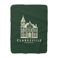 Clarksville Customs House Sherpa Blanket (Forest Green)