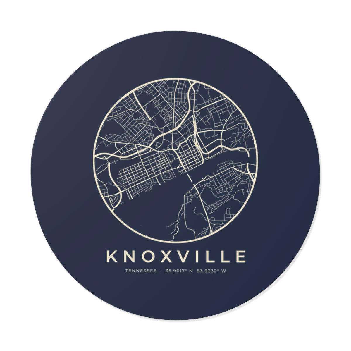 Knoxville Street Map Sticker (Navy)